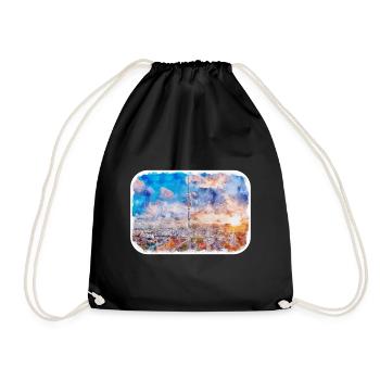 Berlin Allemagne Aquarelle Esquisse Dessinée Peinture - Sac de sport léger - noir - Devant