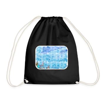 Moscou Russie Aquarelle Esquisse Dessinée Peinture - Sac de sport léger - noir - Devant