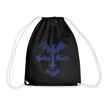gothic design, Sprüche, Kreuze, Dämonenflügel - Turnbeutel - Schwarz - Vorne