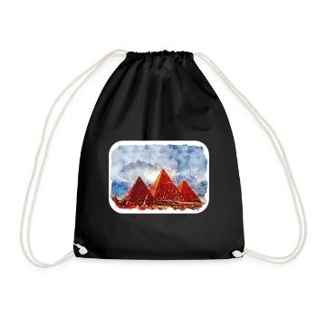 Le Caire Egypte Aquarelle Esquisse Dessinée Illustration - Sac de sport léger - noir - Devant