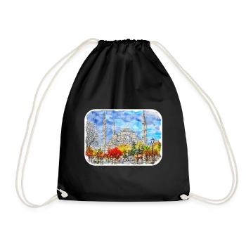 Dinde Aquarelle Esquisse Dessinée à la main Illustration - Sac de sport léger - noir - Devant