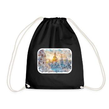 Indonésie Aquarelle Esquisse Dessinée à la Main Peinture - Sac de sport léger - noir - Devant