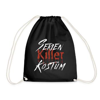 Serien Killer Kostüm Horror Halloween Grusel Fun - Turnbeutel - Schwarz - Vorne