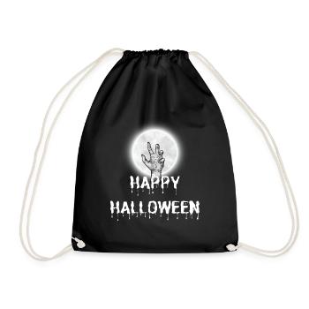 Happy Halloween Hand Zombie Gruselig Vampir Blut - Turnbeutel - Schwarz - Vorne