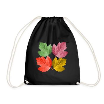bunte Blätter im Herbst von einem Baum Blatt Laub - Turnbeutel - Schwarz - Vorne