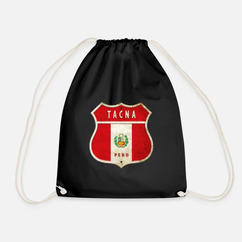 Tacna Peru Wappen Flaggen Design - Turnbeutel - Schwarz