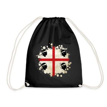Sardinia vintage flag design - Drawstring Bag - black - Front