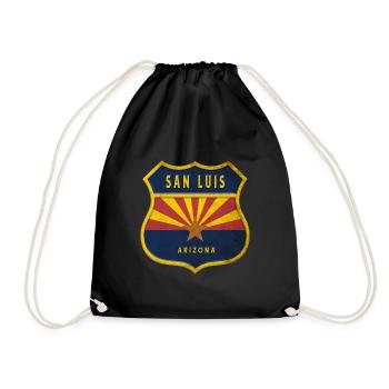 San Luis Arizona flag crest design - Drawstring Bag - black - Front