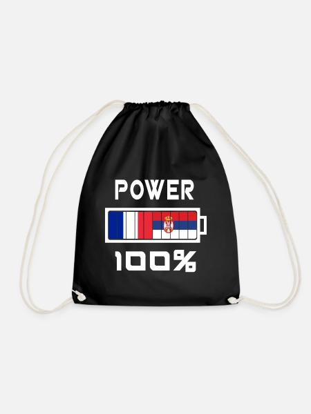 Serbien und Frankreich Power 100% - Turnbeutel - Schwarz