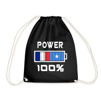 La Somalie et France Power 100 % - Sac de sport léger - noir - Devant