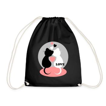 Amour de chat - Sac de sport léger - noir - Devant