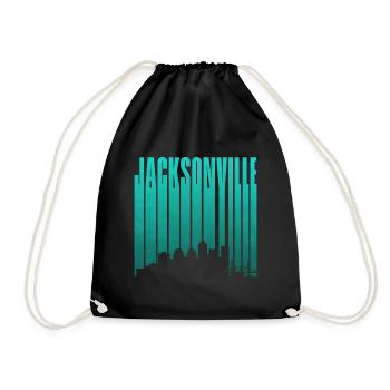 Jacksonville Skyline Vertical Typo - Drawstring Bag - black - Front