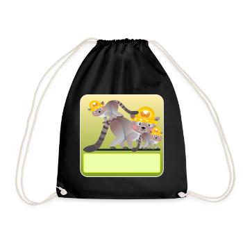 NAMENSGESCHENKE HAUSBAU NEUBAU WASCHBÄREN - Turnbeutel - Schwarz - Vorne