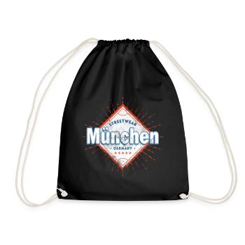 Munich Germany City Skyline Home Love - Drawstring Bag - black - Front