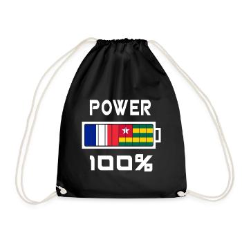 Togo et France Power 100 % - Sac de sport léger - noir - Devant