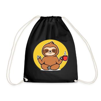 Relax Sloth Animal Chill Vegetarian Jungle - Drawstring Bag - black - Front