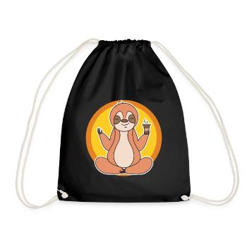 Sloth Late Riser Jungle Mammal Animal - Drawstring Bag - black - Front
