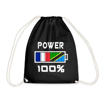 La Tanzanie et France Power 100 % - Sac de sport léger - noir - Devant