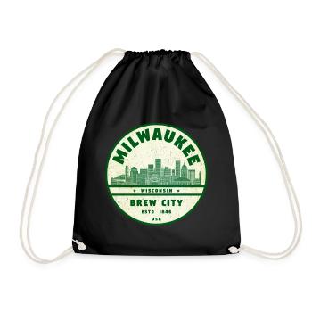 Milwaukee Brew City Skyline - Turnbeutel - Schwarz - Vorne