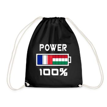 Ungarn und Frankreich Power 100% - Turnbeutel - Schwarz - Vorne