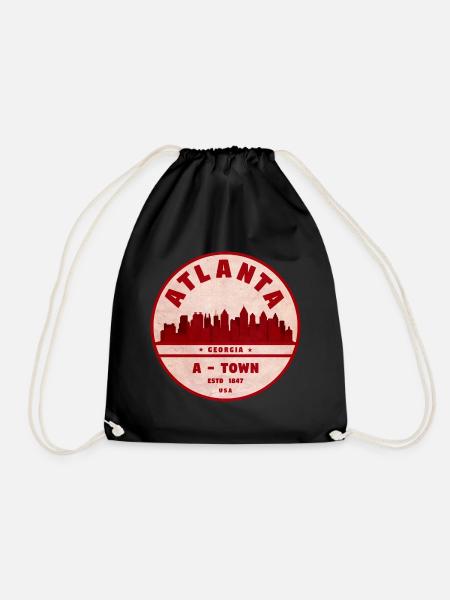 Atlanta Skyline A Town Vintage - Turnbeutel - Schwarz