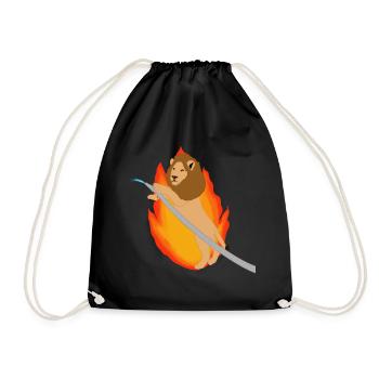 Fire brigade Löwe - Drawstring Bag - black - Front