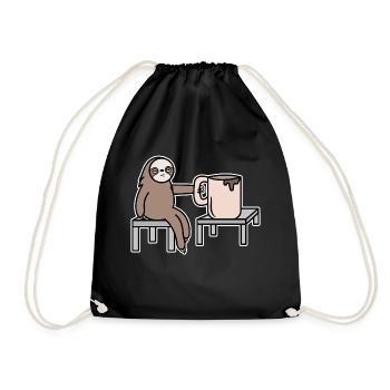 mammal late riser sloth mammal lazy - Drawstring Bag - black - Front