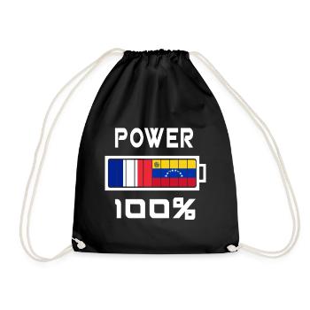 Venezuela und Frankreich Power 100% - Turnbeutel - Schwarz - Vorne