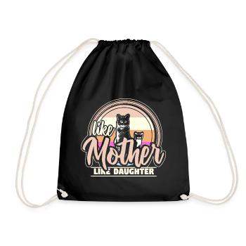 Mère Fille Cadeau de cohésion de la fête des mères - Sac de sport léger - noir - Devant