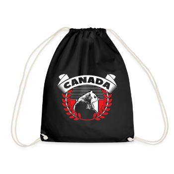Kanada Ahornblatt Flagge Geschenk - Turnbeutel - Schwarz - Vorne