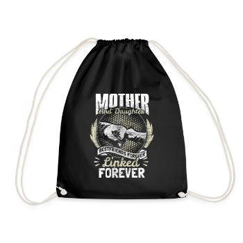 Mother and daughter Mother's Day Love - Drawstring Bag - black - Front