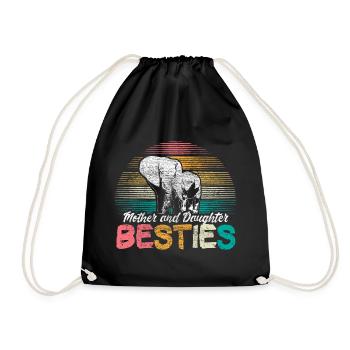 Mother Daughter Best Friends - Drawstring Bag - black - Front