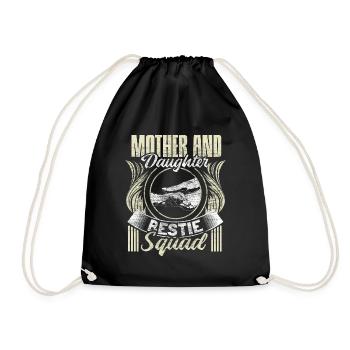 Idée cadeau pour les parents de la fête des enfants mère et fille - Sac de sport léger - noir - Devant