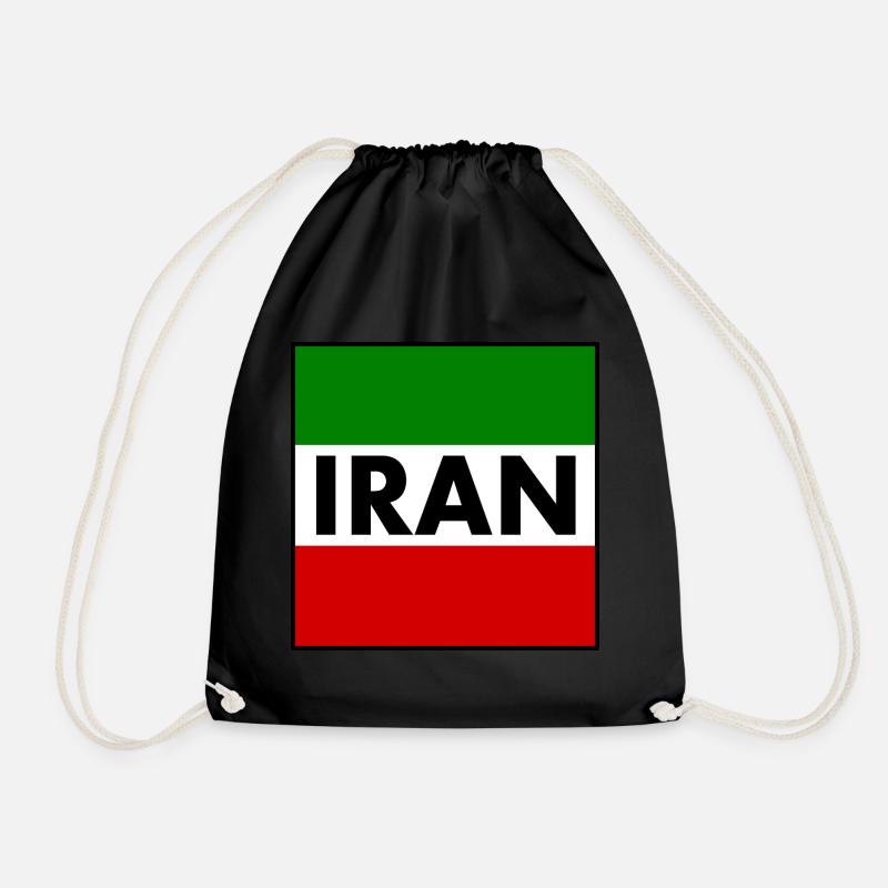 IRAN FLAG IRANIAN FLAG - Drawstring Bag - black