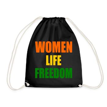 Women life freedom - Drawstring Bag - black - Front