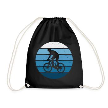 MTB Mountainbike Radfahren Radfahrer Mountainbiker - Turnbeutel - Schwarz - Vorne