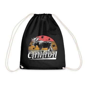 Kanada Schnee Nation Geschenk - Turnbeutel - Schwarz - Vorne
