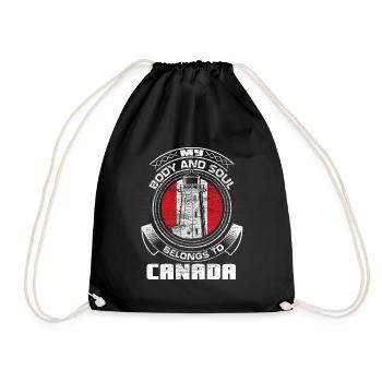Kanada Elch Geburtsland Geschenkidee - Turnbeutel - Schwarz - Vorne