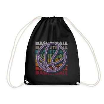 Basketball Retro - Turnbeutel - Schwarz - Vorne