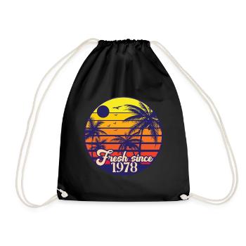 Fresh since 1978 birthday - Drawstring Bag - black - Front