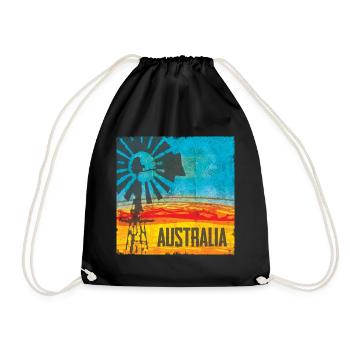Australia Pinwheel Vintage Design - Drawstring Bag - black - Front