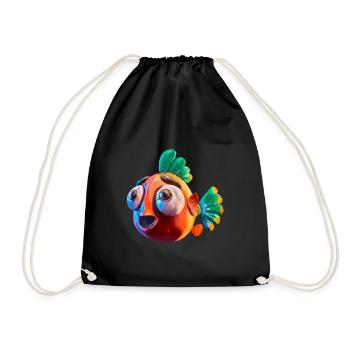 Poisson rouge choquant - Sac de sport léger - noir - Devant