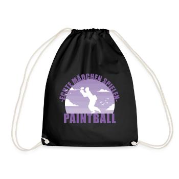 Paintball Paintballerin Gotcha Mädchen Geschenk - Turnbeutel - Schwarz - Vorne