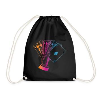 Poker Gift Idea - Drawstring Bag - black - Front