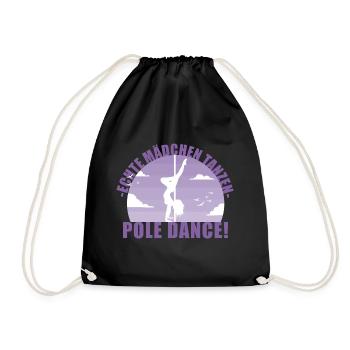 Echte Mädchentanzen Pole Dance! Geschenk - Turnbeutel - Schwarz - Vorne