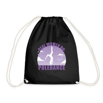 Pole Dance Dancer Poledancing Pole Gift - Drawstring Bag - black - Front