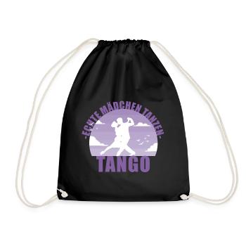 Echte Mädchen tanzen Tango! Tänzerin Geschenk - Turnbeutel - Schwarz - Vorne