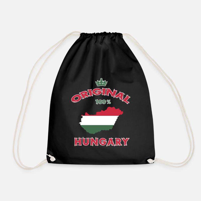 Ungarn Original 100% Flaggen Design - Turnbeutel - Schwarz