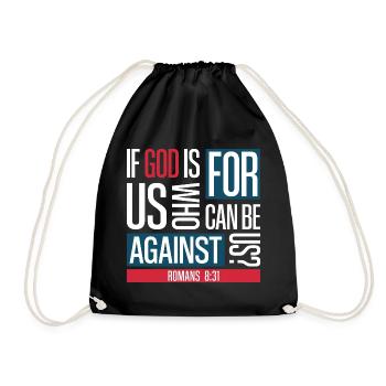 God for us (dark) - Drawstring Bag - black - Front