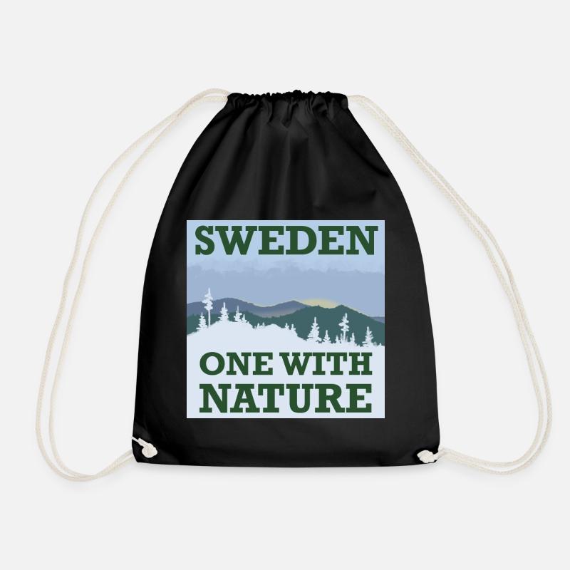 One with nature. - Drawstring Bag - black